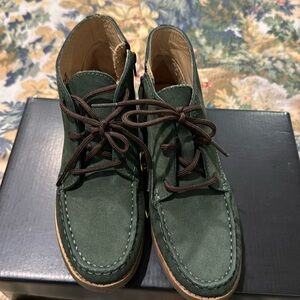 COPY - Marc Joseph Forest Green boys suede zip up boots
